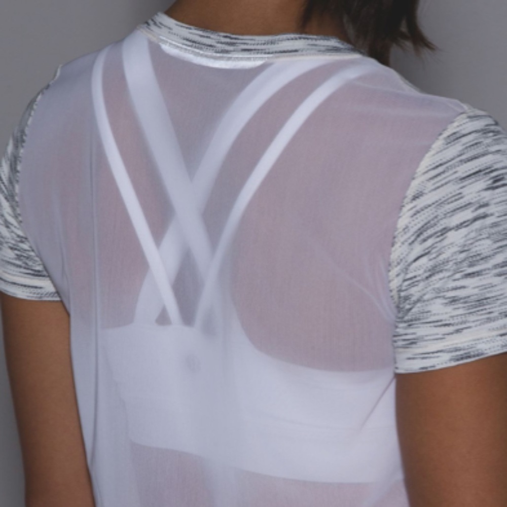 Lululemon Beat The Heat Sz S Short Sleeve Tiger Space Dye Black/White Mesh Back